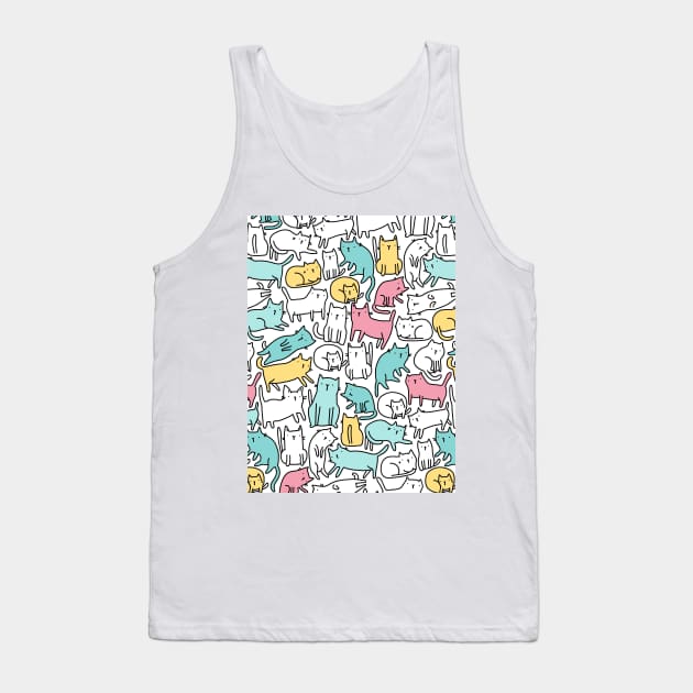 Cute and funny sketchy cats Tank Top by kostolom3000